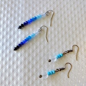 2 pair boho beaded earrings